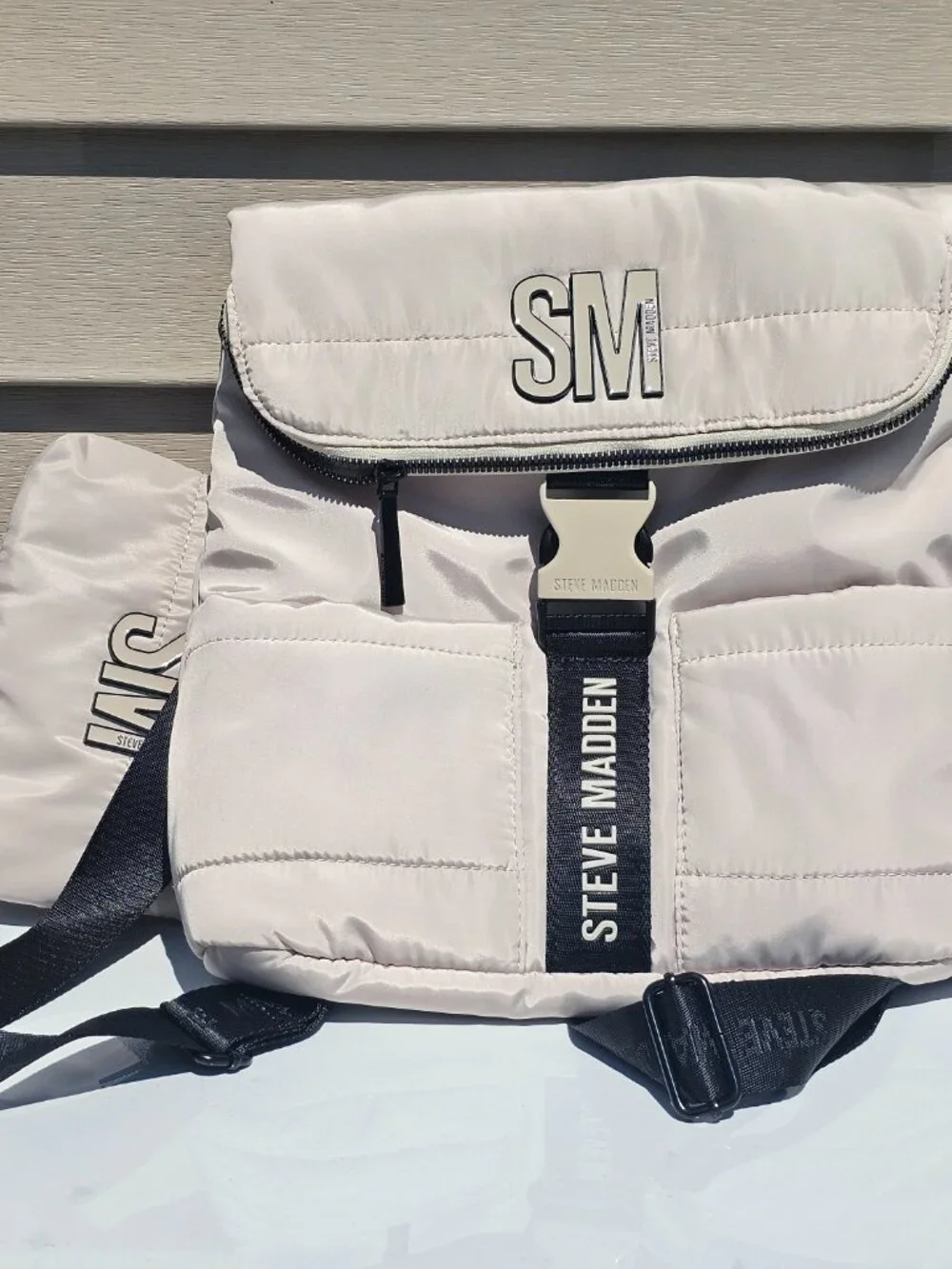 Steve Madden Quilted Puffer Backpack w/ Wallet
